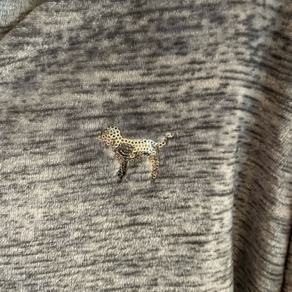 VS PINK plush robe with pockets and rhinestone logos SL M/L - Picture 5 of 8